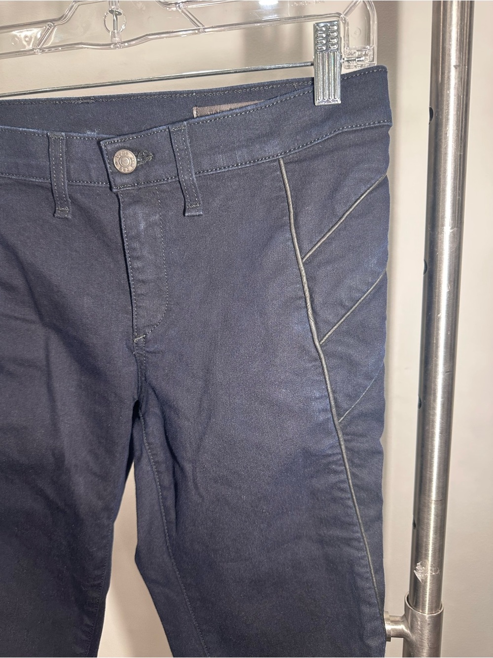 RAG & BONE Dark Midnight Blue Skinny Slim Jeans Womens Size 29 Leather Detail - Picture 3 of 11